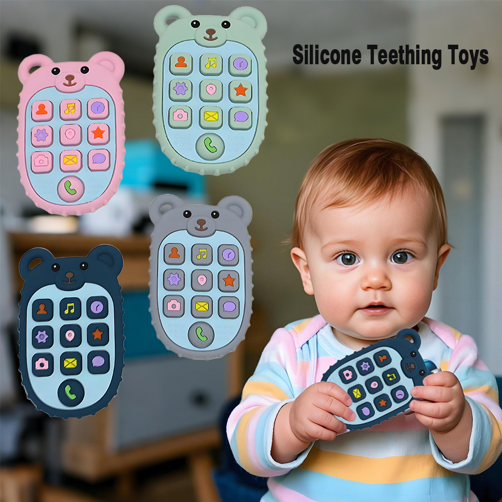 Kids Education Mobile - Baby Teether mobile phone Shape Silicone