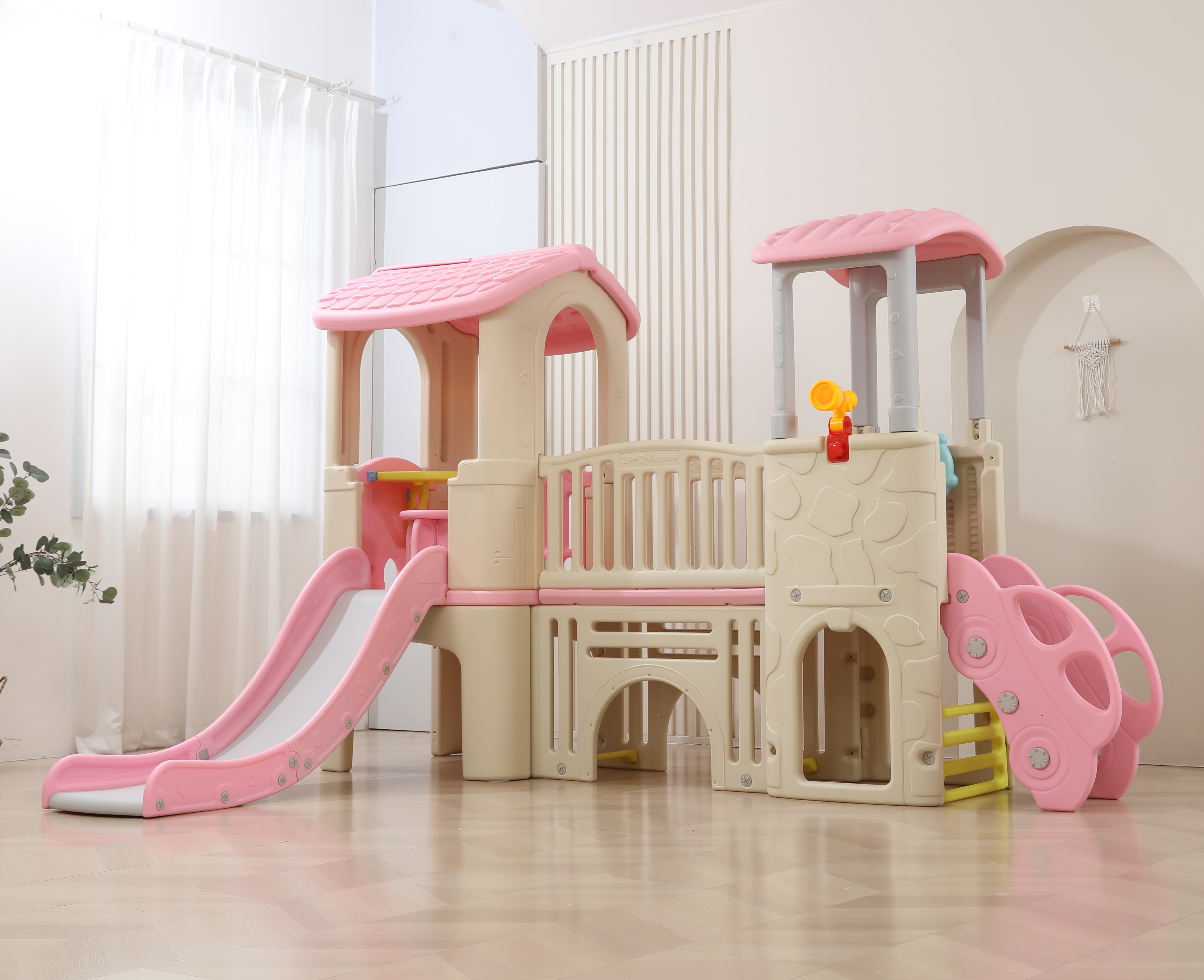 Kids Education Park - Large Indoor Playhouse Double Slide for