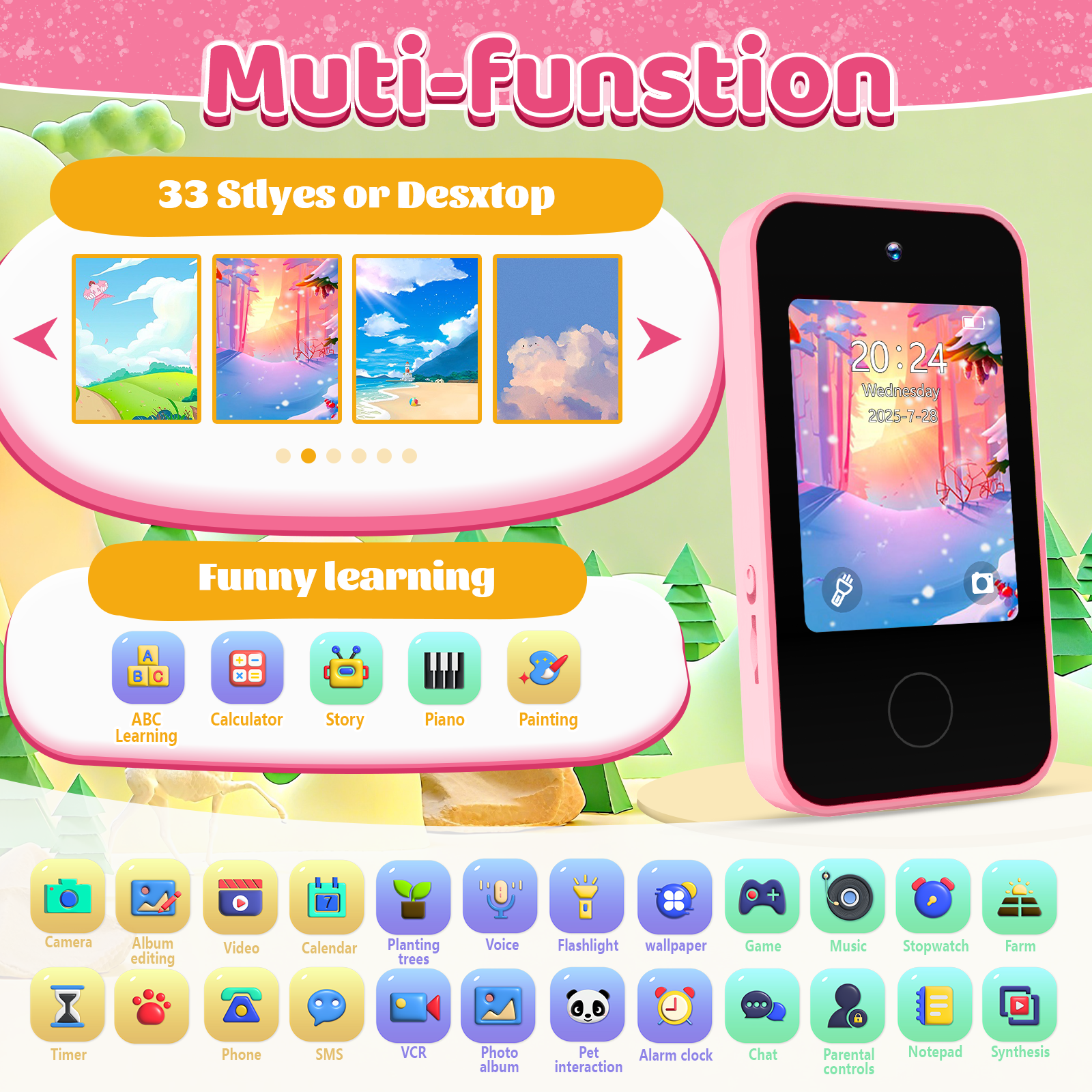 Unicorn Kids Smart Phone Camer - Kids Education Mobile review and price