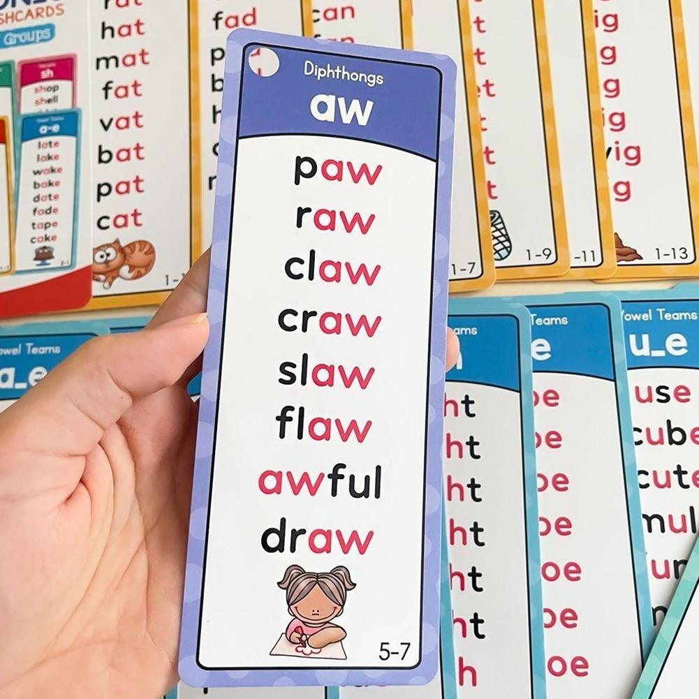 117 Groups Phonics Flashcards  - Kids Education Card review and price