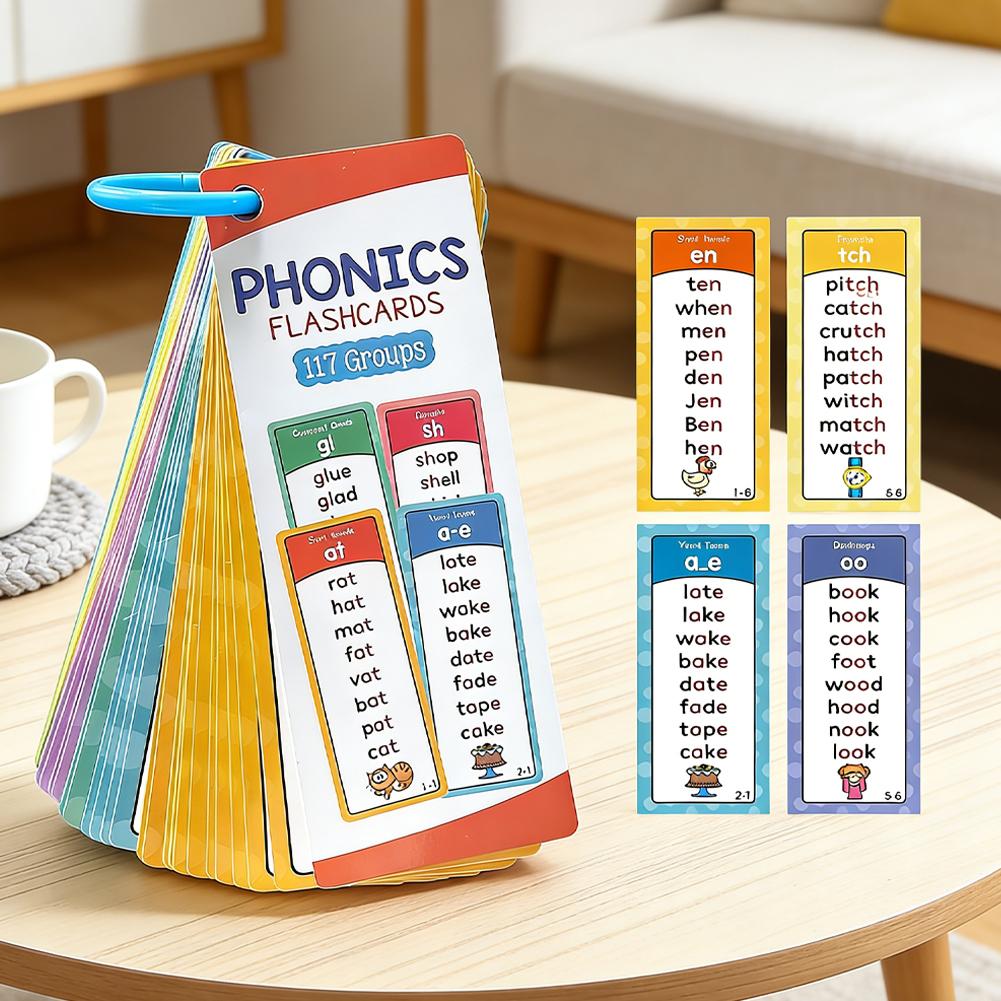117 Groups Phonics Flashcards  - Kids Education Card review and price